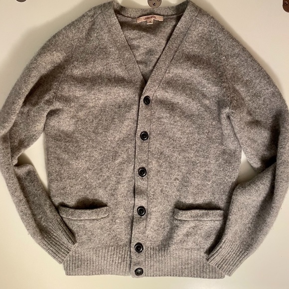 Grey Pure Wool  “Lambswool” Cardigan - Picture 1 of 4